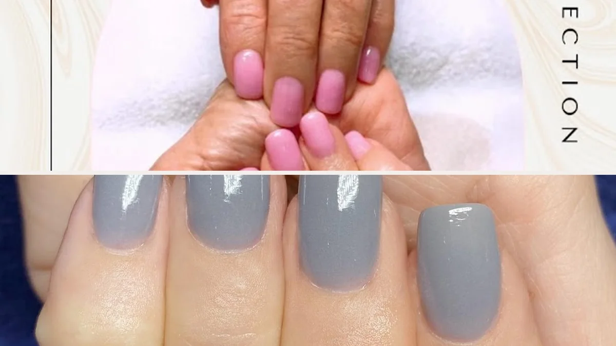 Manicurist paints nails with gel polish.